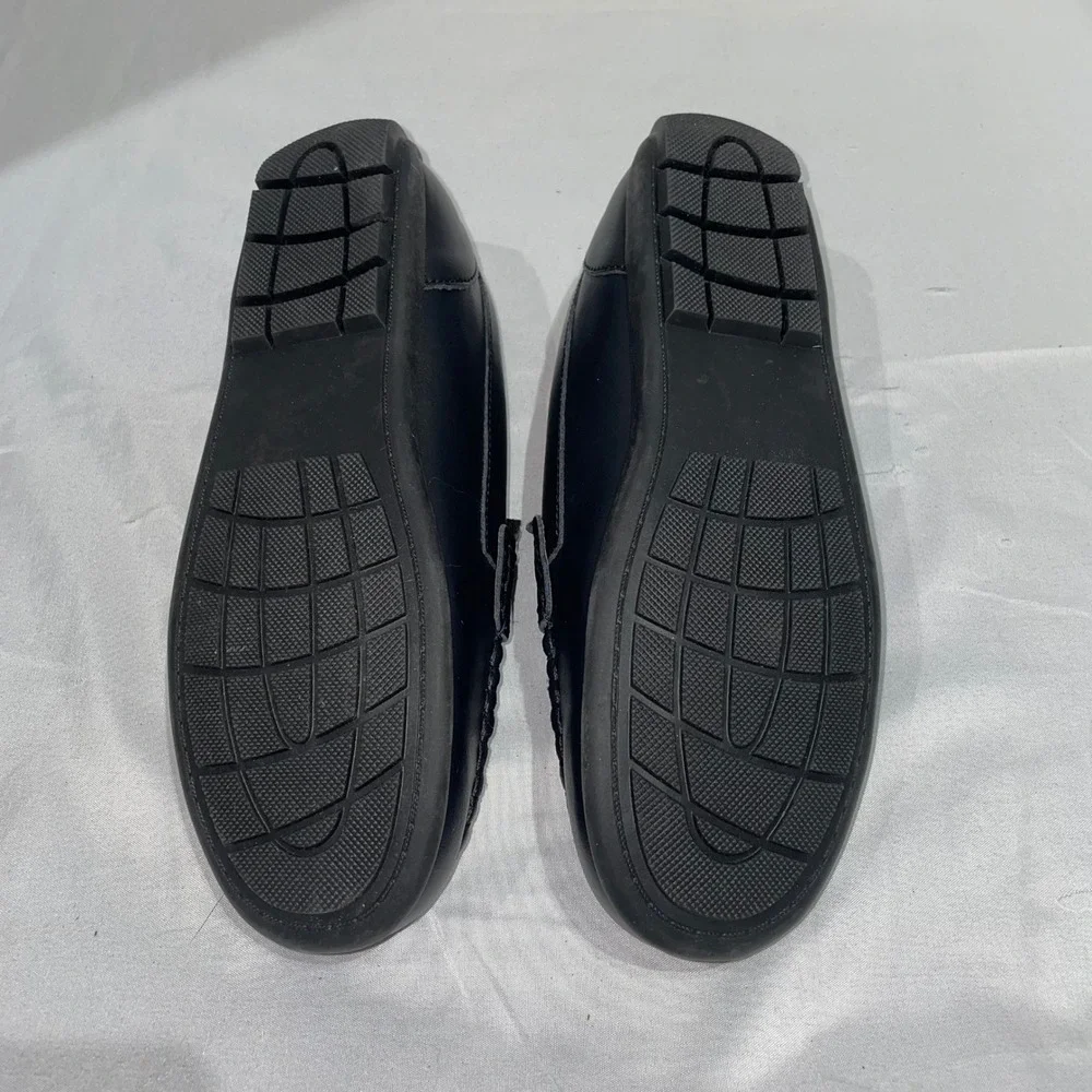 Steve Madden BJARED Boys Black Leather Penny‎ Loafers Size 5 Slip On Dress Shoes